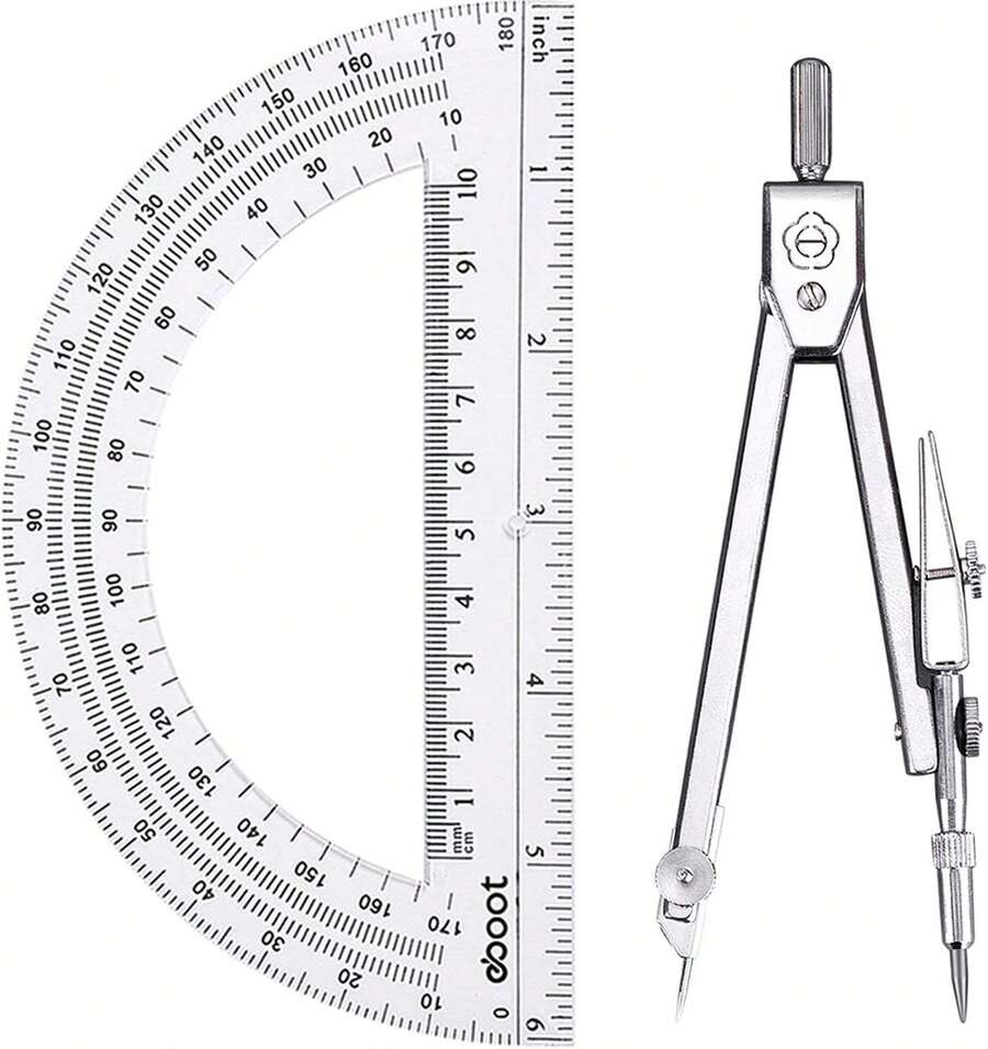 Drawing And 6 Inch Protractor, Student Geometry Math Set | SHEIN USA