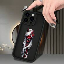 [Teléfono] Teléfono con textura de escalera con patrón de colmillos. Compatible con 16/15/14/13/12 Plus/Pro. Diseño moderno y neutro. Ideal para amigos, familiares, novios y novias. - Negro - Ver 9