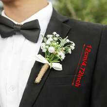 Handheld Artificial Rose Bouquet, White And Champagne, Bridal And Bridesmaid Decoration (White/Champagne, Regular Size) - Many - View 9