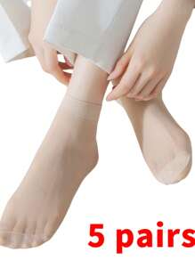 5/10/20/30 Pares de Meias Soquete de Cor Sólida, Uso Casual para o Dia a Dia e em Casa