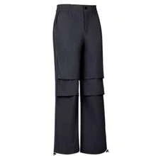 CAMEL CROWN Men's Overalls Sports Pants Loose Casual Retro Wide-Leg American Straight Pants - Phantom Black - View 1