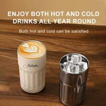1pc Customized Name Stainless Steel Coffee/Water Tumbler, High-Quality Portable Thermal Cup, Minimalist Style Customizable Easy To Clean, Exquisite,High-Quality Custom,Personalized,Unique Ideal Gifts For Her Her,Boyfriend,Girlfriend,Dad,Mom,Family,Friends,Son,Daughter, - Cup - View 6