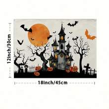 1/2/4/6 Piece Table Mat Set, Halloween Themed Style, Bat Pattern Print, Size 30x45 Cm. Polyester Halloween Placemats Are Suitable For Home Kitchens/Heat-Resistant Tablecloths, Easy To Clean, And Are Ideal Accessories For Home Kitchen Dining Tables. They Are Suitable For Family Gatherings And Indoor Occasions, And Are The Best Choice For Halloween Decoration.