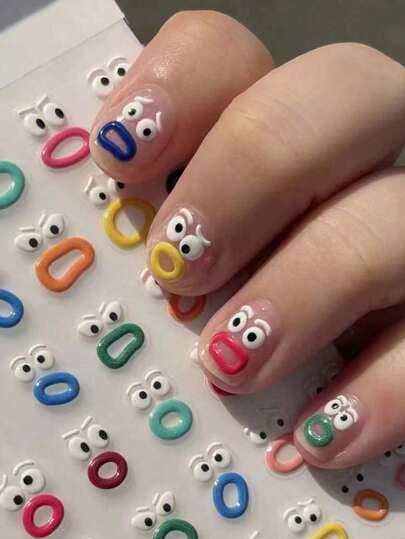 1/3/5pcs Monster Mouth Stickers For Birthday Party Decoration, Nail Art Stickers, Party Decorations, Decorative Stickers