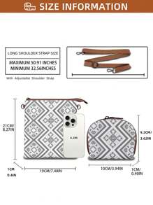 2 件套波西米亚复古风格轻便便携式复古斜挎包，适合度假旅行和礼物 - 灰色 - 查看 4