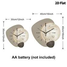 2D Flat, 1pc Modern Fashion Ideas Art Decorative Wall Clock, Super Silent Quartz Movement, No Ticking Sound, Decorative Clock For Living Room, Bedroom, Office, Kitchen And Cafe, Perfect For Christmas, New Year, Valentine's Day Gifts - Multicolor - View 3