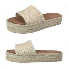 Sandals For Women Wedge Bohemian Slide Lightweight Summer Beach Shoes - Màu Khaki - Xem 5