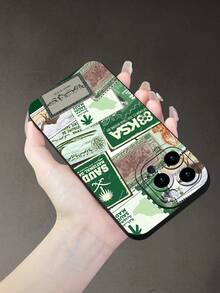 1pc Saudi Arabia Element Printed 2D Pattern Fashion Phone Case, Classic Versatile Personalized High-End Middle Eastern Style Phone Case, Suitable As Birthday, Christmas, Middle Eastern/Western Holiday Gift For Friends, Girlfriends, Classmates, Family, Couples, Matte Black Full Protection Anti-Dust Waterproof Compatible With Iphone 17/16/15/14/13/12/11/7/8/Pro/ProMax/PLUS/X/XR/XS/XSMAX/SE3/SE2 And Galaxy S/A Series - Black - View 3