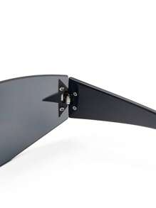 1 pieza Gafas de moda Y2K con forma de estrella sin aros para uso diario Y3KFest MusicFast para vacaciones de playa de verano, al aire libre, viajes, estilo Y4K, marco envolvente extragrande para festivales de música, preparación para volver a la escuela