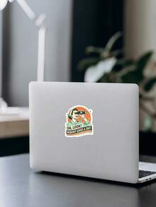 1pc Retro Sticker, Oh Look, Nobody Gives A , Gen X Sticker, Sarcastic Sticker, Funny Laptop Decal, Retro Sunset Sticker, Stickers For Tablet - Multicolor - View 5