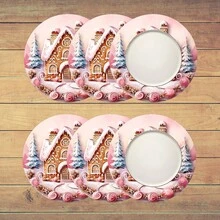 2 piezas/4 piezas/6 piezas Manteles individuales de silicona con estampado de casa de jengibre, decoración navideña, adecuados para mesa de comedor, bar de café, todo el año, manteles lavables para mesa, decoración de habitación, posavasos, manteles de escurrimiento, manteles individuales de cocina y comedor, decoraciones de fiesta interior y exterior, decoración del hogar, regalo ideal