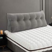 120/140/160/180/200 Cm Back Cushion, Suitable For Bed And Sofa, Lumbar Cushion, Reading Cushion, Cushion With Removable Neck Strap And Washable Cover, Practical Side Pocket - Xám - Xem 4