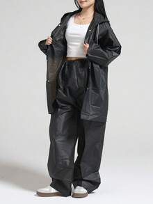 2件套防水EVA徒步雨衣套装，男女通用透明多功能雨衣，背包式雨披，适合露营徒步