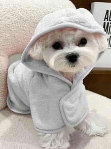1 Pc Pet Bathrobe Hood Design, Multiple Sizes & Colors Available, Puppy Towels, Pet Towels, Dog Accessories, Cat Towels, Dog Towels, Super Absorbent Quick Drying Pet Towels With For All Pets, Dogs & Cats, Pet Towels For Drying Dogs & Cats Large, Adjustable Pets Robes For Bath, And Dog Dryer For Dogs & Cats, Pet Supplies, Bath Towels, Wearable Towels, Long Robe, Bath Robe, Bathroom Decors, Bathroom Accessarles, Valentine's Day Gift