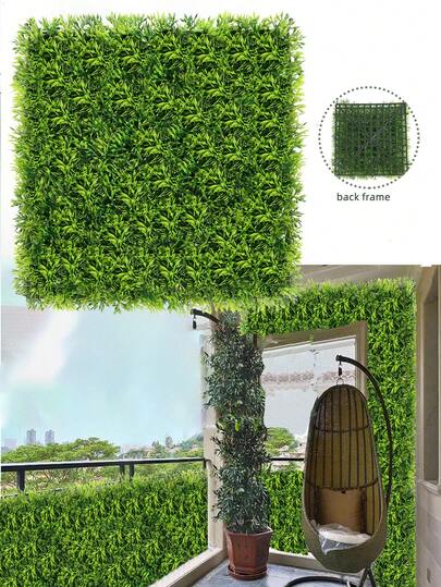 1 件人造黄杨草篱笆草墙，Aglaia Odorata 草坪，25x25 厘米/10x10 英寸，绿色装饰，人造植物，人造花，假植物，秋季装饰，房间，书桌，花园装饰
