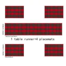 Farmhouse Christmas Plaid Dining Table And Kitchen Decor, Holiday Placemats Set - Red And Green, 2/4/6/8 Piece Set, Linen Placemats, Breakfast Placemats, Kitchen Accessories, Easy Clean Placemats, Suitable For Home, Dining Room, Restaurant Decor