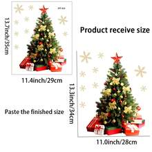 Naklejki samoprzylepne w kształcie choinki, dekoracje do domu, świąteczne naklejki na szyby sklepowe