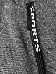 Men Hoodie Co-Ords - Grey - View 2