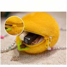 1pc Cute Macaron, Avocado, Strawberry Fruit Coin Purse, Plush Doll Bag Charm Crossbody Bag, Birthday/Christmas/New Year Gift, Figurine With Hard Plastic Interior