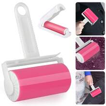 2pcs Reusable Lint Roller Brush Set, With Roller Replacements, Manual Pet Hair Fuzz Remover, For Clothing & Pet - 粉色 - 查看 1