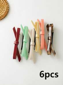 6个/3个/1个女士醋酸纤维蝴蝶结简约时尚春季发夹，适合日常休闲场合，或作为礼物送给女友、朋友和家人，情人节礼物，发饰