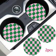 2pcs Car Cup Holder Coasters, Anti-Slip Shockproof Universal Fashion Car Coasters, Insert Interior Accessories, Party Gift