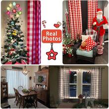 2 Paneles de Cortinas Semiopacos a Cuadros, Estilo Granja Decoración del Hogar Adecuado para Sala de Estar, Dormitorio, Balcón, Ventana Abuhardillada, Estudio, Estudio, Cortinas Decorativas con Ojales, Disponible en Cuadros Negro, Rojo y Blanco, Azul, Amarillo y Beige