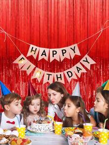 2 件派对背景流苏窗帘，金属箔流苏窗帘，背景墙流苏，黑色、白色、金色、银色、红色、粉色、绿色、玫瑰金、紫色、蓝色流苏窗帘，适用于婚礼、生日、毕业典礼和单身派对的背景装饰。 - 彩色 - 查看 9