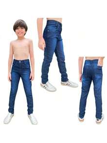 KIT 2 Men's Jeans, Boys' Jeans, Children's Jeans, Youth Jeans With Lycra, 8 To 16 Years Old - 彩色 - 查看 5