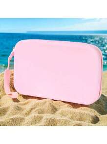 14 colores disponibles, bolsa de cosméticos de silicona lavable de gran capacidad, bolsa de playa, organizador de maquillaje, clutch de playa