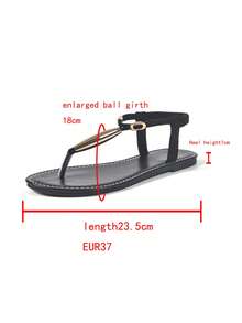 新款时尚女士绑带凉鞋，罗马风休闲一脚蹬凉鞋，黑色、米色、棕色可选；纯色编织舒适沙滩凉鞋；博主推荐厚底凉鞋；夏季沙滩鞋；优雅搭扣低跟圆头凉鞋；防臭防滑面料串珠装饰简约户外拖鞋；百搭平底一脚蹬女士凉鞋/人字拖 - 黑色 - 查看 9