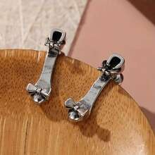 Vintage Bohemian Style Earrings - A Pair Of Shoes And Mini High Heels Design, Copper Earring Stands, Suitable For Daily Occasions And Gifts, Festival Accessories|Interesting Earrings|Exquisite Craftsmanship - 銀色 - 查看 6