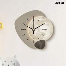 2D Flat, 1pc Modern Fashion Ideas Art Decorative Wall Clock, Super Silent Quartz Movement, No Ticking Sound, Decorative Clock For Living Room, Bedroom, Office, Kitchen And Cafe, Perfect For Christmas, New Year, Valentine's Day Gifts - Multicolor - View 10