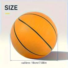 Balón de baloncesto silencioso de 7.09" - Pelota de entrenamiento sin ruido de alto rebote, apta para uso en interiores, material de TPU duradero, regalo perfecto para Navidad, Acción de Gracias y Halloween (naranja/azul/amarillo), accesorios de baloncesto, equipo deportivo de interior, equipo deportivo moderno, textura suave