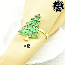 1 قطعة/6 قطع/12 قطعة من حلقات المناديل ذات العناصر الكريسماسية، حلقات معدنية ذهبية دائرية، حاملات مناديل بلون واحد صلب، حلقات معدنية مصقولة من السبائك، بتصميم منقوش مجوف، ديكور عيد الميلاد، ديكور طاولة الطعام، حفلات الزفاف والأعياد والولائم - متعدد الألوان 1 - مشاهدة 20