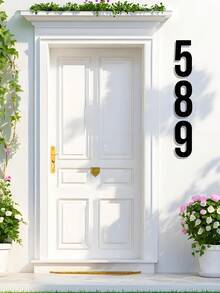 1 件 0-9 金属地址号码牌 - 金属标牌、壁挂、门牌、户外邮箱号码、家居装饰、花园装饰、前门、车库门、商店、工作室装饰、家庭地址号码牌、万圣节、感恩节。圣诞装饰、墙面艺术、礼物 - 彩色 - 查看 9