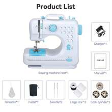 Electric Sewing Machine With 12 Stitches - Household Double Thread Sewing Machine, EU 220V, Blue - Versatile Features For Creative Sewing Projects