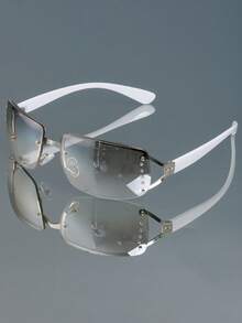 Kính mát thời trang gọng lớn Y2g Retro mới cho nam nữ không gọng đơn giản, phong cách Punk, cá nhân hóa, tiệc tùng, đường phố, chụp ảnh, sàn diễn thời trang - Nhiều màu - Xem 8