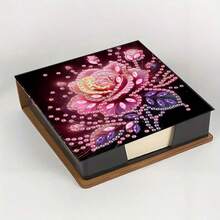 5D DIY Diamond Painting Set - Sunflower & Butterfly Pattern Memo Pad Box - Unique Handmade Gift, Diamond Art Kit, Asymmetrical Round Shape, Special Handmade Gift For Office And Home Desk