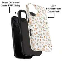 Funda para teléfono (1 unidad) con estampado único de leopardo y flores en 360°. Diseño 2 en 1 bonito y minimalista. Resistente a caídas y golpes. Cobertura total. Compatible con phone 16 Pro/16 Pro Plus/16/15/14/13/12/11. Elegante y perfecta para las fiestas - Blanco 2 - Ver 5