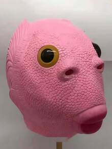 1pc Funny & Creative Prop, Modern Style Fish Head Mask, Adult Party Costume Fish Head Mask, Unisex, Suitable For Easter,Halloween,Carnival, Masquerade Ball, Party & Holiday Amusing Prank Prop [Small Holes May Appear Due To The Thermal Expansion And Contraction Of The Material, Which Is A Normal Phenomenon And Not Related To The Product Quality]