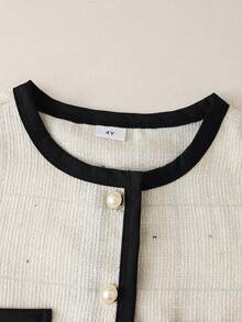 Girls' Fashion Elegant Jacket & Pleated Skirt Set - White - View 7