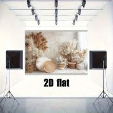 1pc Boho Style Brown Background Banner, Polyester Material, Suitable For Bathing Parties, Birthdays, The Perfect Birthday Gift, Multi-Size Selection, Party Photo Background, Easy To Hang, Perfect For Indoor/Outdoor Celebrations, Birthday Parties, Holiday Decorations, Indoor And Outdoor Garden Decorations - Multicolor-2 - View 2