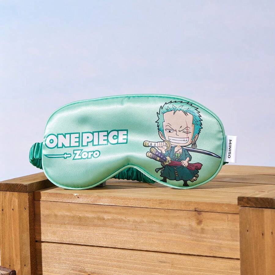 Miniso Mặt nạ mắt Zoro One Piece, in ấn tinh tế, phục hồi nét quyến rũ của nhân vật, vật phẩm chặn ánh sáng tuyệt vời khi đi du lịch và ở nhà, người bạn đồng hành chu đáo cho giấc ngủ trưa và chuyến công tác (1 chiếc) - màu xanh lá - Xem 1