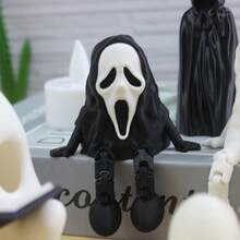 1pc Halloween Pumpkin Decor, Grim Reaper Ghost Creative Decoration Suitable For Halloween, Christmas, Holiday Decor Candle Holder, Home Decor For Living Room, Bedroom, Tabletop, Party Supplies, Perfect Gift