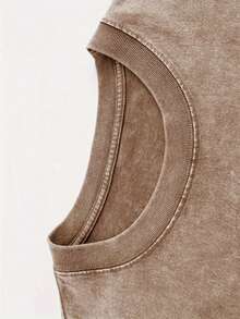 Wash With Water To Do The Old Craft! Erykah Badu Character Printed T-Shirt, Retro Soul Singer Element, Full Of Street . - Màu Khaki - Xem 3