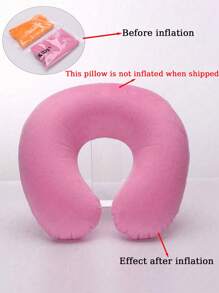 1 Almohada de viaje, Almohada de cuello, Almohada de avión, Viaje en coche, Almohada de cuello de oficina en casa, Botón a presión con funda suave, Almohada de cuello en forma de U, Almohada portátil para estudiantes y adultos, Soporta el cuello y protege la columna cervical cuando se estudia, Almohada inflable en forma de U para viajes, Almohada inflable para avión