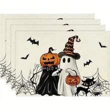 1/2/4/6 Piece Table Mat Set, Halloween Themed Style, Bat Pattern Print, Size 30x45 Cm. Polyester Halloween Placemats Are Suitable For Home Kitchens/Heat-Resistant Tablecloths, Easy To Clean, And Are Ideal Accessories For Home Kitchen Dining Tables. They Are Suitable For Family Gatherings And Indoor Occasions, And Are The Best Choice For Halloween Decoration.