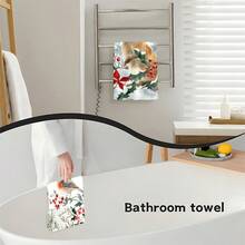 1 Set/1 Stück/2 Stücke Weihnachts-Stechpalmenbeeren und Hase/Vogel bedruckte Küchentücher und Geschirrtücher, geeignet für Inneneinrichtung in Restaurants, Küchen und Bädern, Partydekoration, Feiertags-Geschenke und auch als Weihnachtsgeschenke