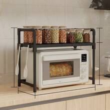 Multi-Tier Floor Standing Kitchen Storage Rack, Microwave Oven Shelf, Spice & Miscellaneous Organizer - Multicolor - View 4